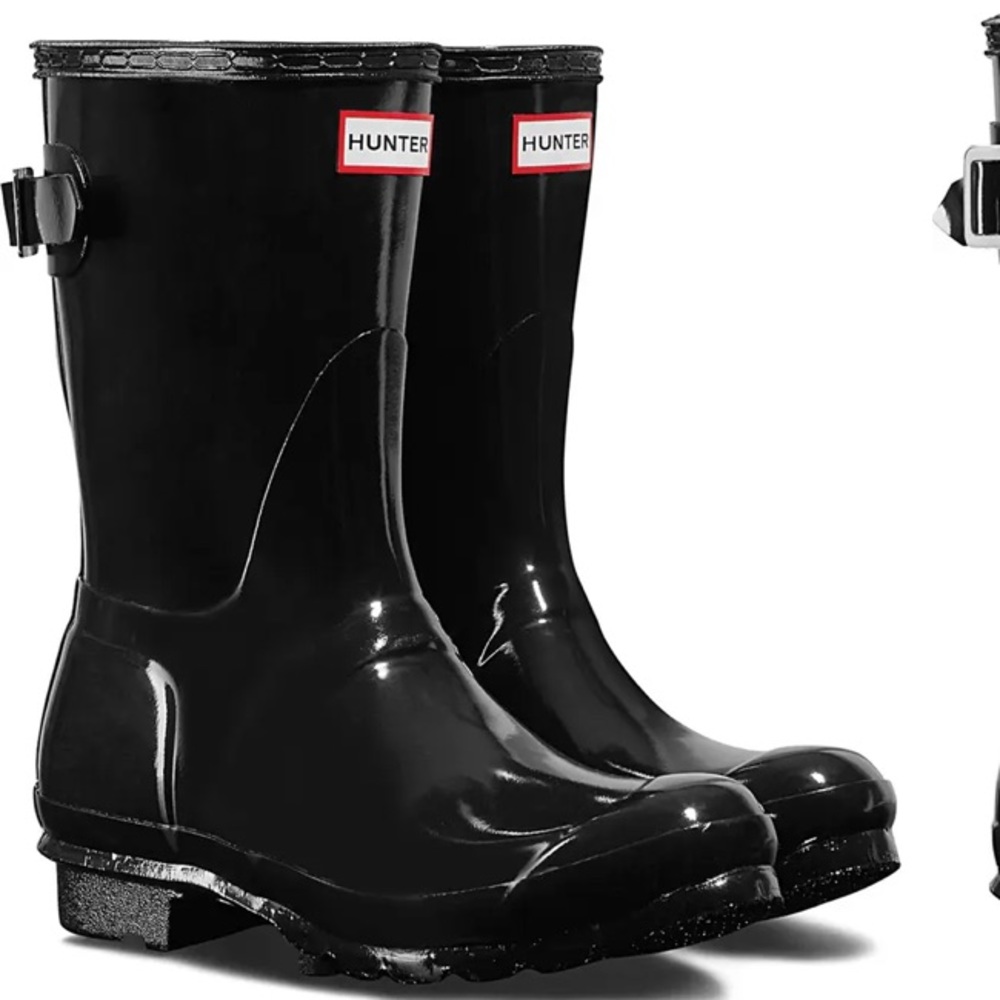 Hunter Boots Black Short Original